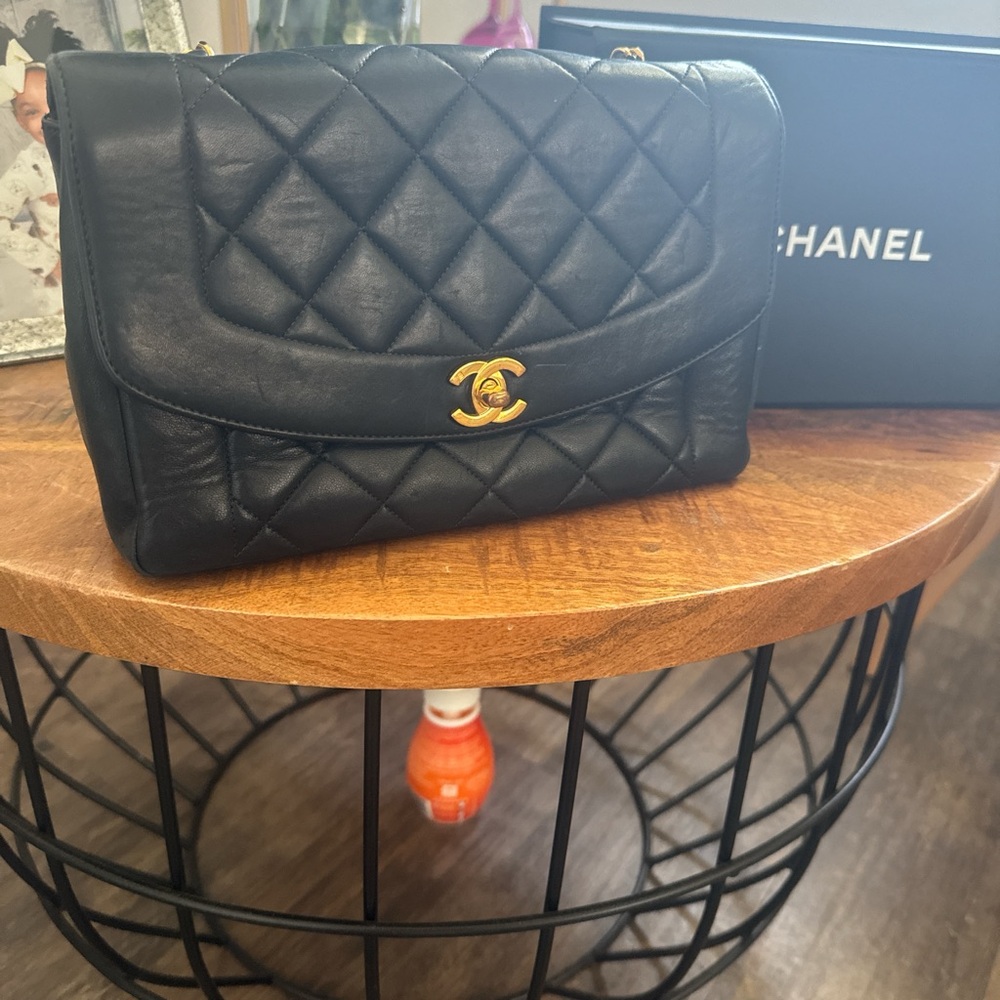 Chanel Diana Black Quilted Leather Bag